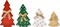 4 Christmas Trees Wooden Table Decorations Centerpiece Block Holiday Tree Red Green White Wood Color Tiered Tray Tabletop Sign Decor 4 Sizes for Office Dining Room Mantle Home Xmas Wood Party Supplies